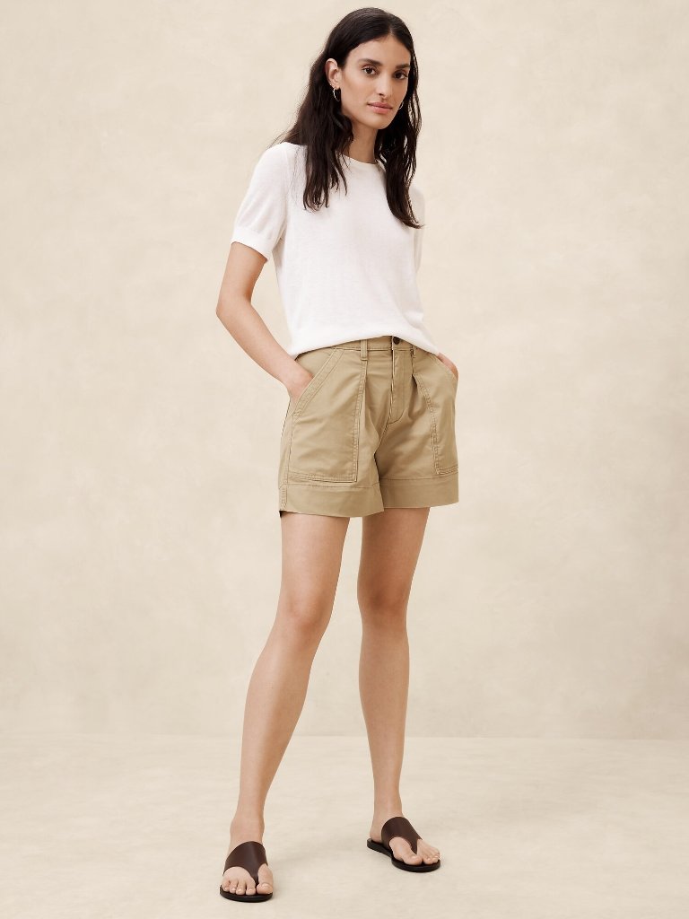 2/$30 Banana Republic Authentic Chino Utility Short British Khaki 4 #A2587
